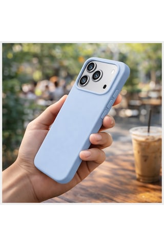Apple Uyumlu iPhone 17 Pro Max Kılıf Renkli Lansman İçi Kadife Yumuşak Kamera Yükseltili Silikon Baby Mavi