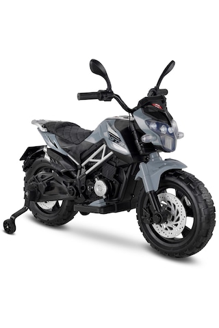 447 Motocross Akülü Motor Çocuk Motoru 12v Gri Gri
