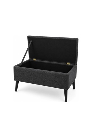 Co Art Home Sandıklı Keten Kumaş Puf / 60 X 45 X 40 / Antrasit Gri Diğer