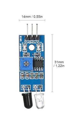 Skycity 5 Adet Arduino Uyumlu Ir Yansıma Sensörü - Engelle Kaçınma Ve İz Takip Modülü 2-30cm Mesafe, 3.3v-5v 1 ADET