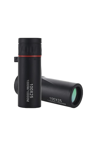 Hymark 100x25 Zoomlu Yüksek Çözünürlüklü Tek Gözlü Monoküler Dürbün Siyah