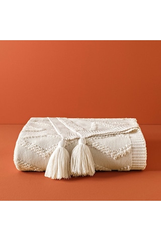 Taç Butik Brüj Akrilik Throw Ekru 000000001500223751 Ekru