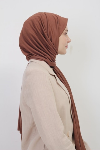 Manolyaşal İslamic Hijab Tesettür Penye Şal - 70 X 180 / Çikolata Çikolata
