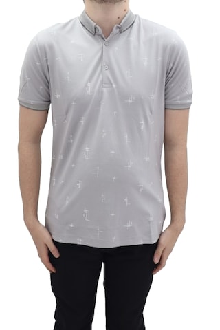Santa Dmctekstil Erkek 112 Desenli Spor Kesim Rahat Kalıp Cepsiz Polo Yaka T-shirt Gri