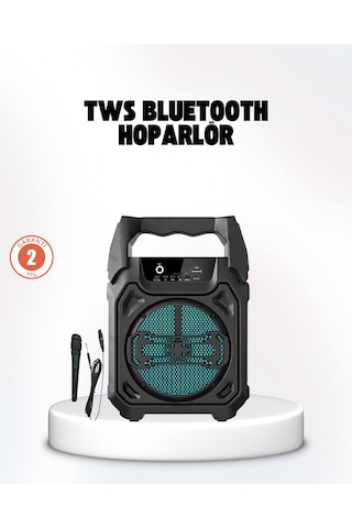 Taşınabilir 6.5 Bluetooth Hoparlör Usb Tf Kart Mikrofonlu Şarjlı