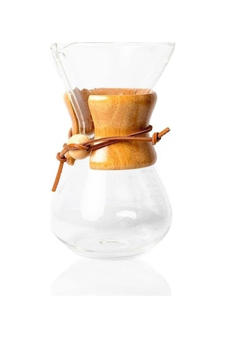 Cam Dripper Kahve Ekipmanı, 600 Ml, 4 Cup Chemex Modeli Çok Renkli