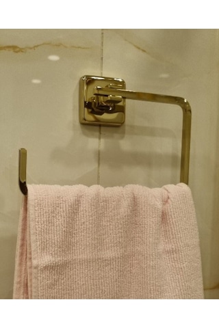 Çelik Banyo Paslanmaz Pirinç Kumru Kare Havluluk Altın 10 Yıl Garantili Gold