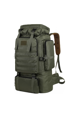 Hombey Açık Hava Çantası Büyük Kapasiteli Yürüyüş Sırt Çantası Açık Hava Kamp Sırt Çantası Tuval Trekking Asker Yeşili