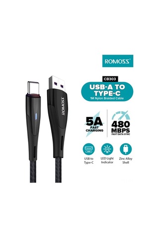 Sandwich Romoss Cb303 Veri Kablosu 1m Uzunluk - Hızlı Veri Aktarım Ve Şarj, Cep Telefonu İçin