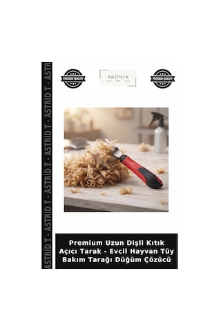 Premium Uzun Dişli Kıtık Açıcı Tarak - Evcil Hayvan Tüy Bakım Tarağı Düğüm Çözücü