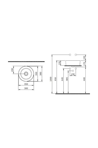Bocchi Vessel Yuvarlak Çanak Lavabo 38 CM P. Beyaz 1174-061-0125