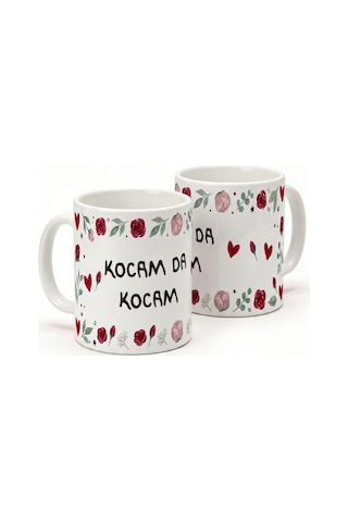 Karım Da Karım Ve Kocam Da Kocam Yazılı Desenli Seramik Hediye Kupa Bardak Çok Renkli