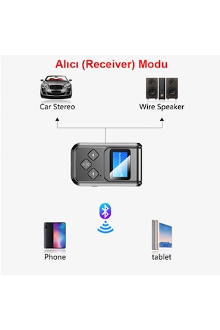 Bluetooth 5.0 2in1 Alıcı Verici Düşük Gecikmeli Lcd Ekranlı Bt Kit