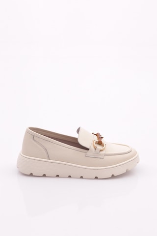 Dgn 25215 Kadin Aksesuarli Loafer Ayakkabi Krem