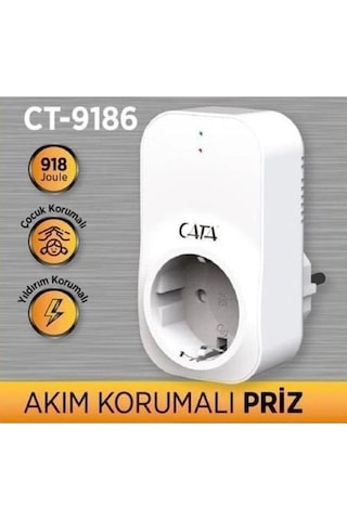 Ct-9186 Tekli Akım Korumalı Priz 0