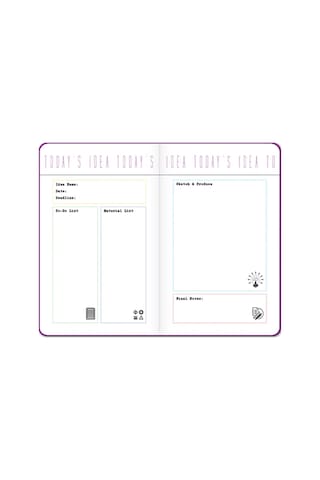 Idea Collector 13x21cm 80 Yaprak Lastikli Planner Planlayıcı Çizgili Mor Not Defteri 60 Gram