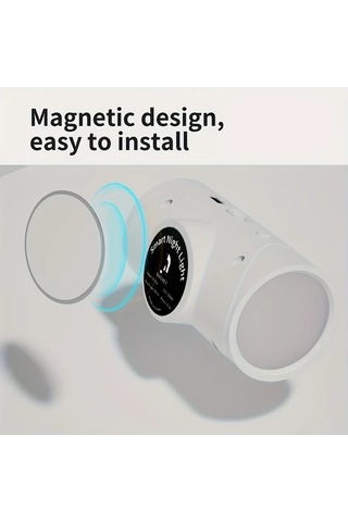 Fastbuy 4 Adet Şarj Edilebilir Led Gece Lambası Hareket Sensörlü Rgb Gradyan Ayarlanabilir Manyetik Duvar Lambası İç Mekan