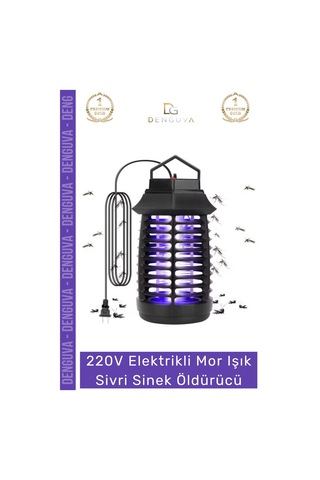 Sineköldürücü Elektrikli Cız Lamba Led Uv Etkili Güçlü Pratik Bahçe Mor Işık Kara Sivri Sinek Öldür