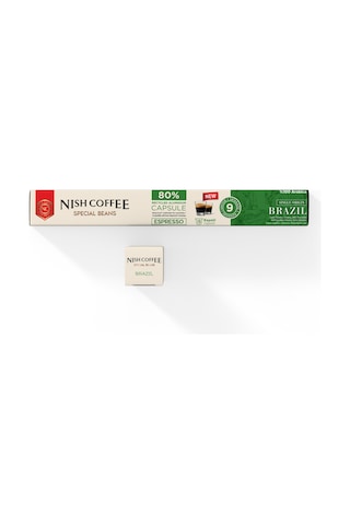 Nish Coffee Single Orijin Kapsül Kahve Brasil Nespresso Uyumlu -10 Adet Kapsül Kahve