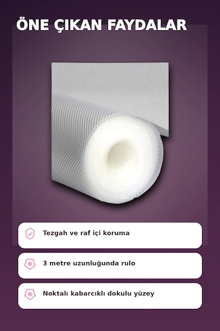 3 Metre Şeffaf Noktalı Dokulu Kalın Raf Örtüsü Ve Tezgah Koruyucu Mat Renkli