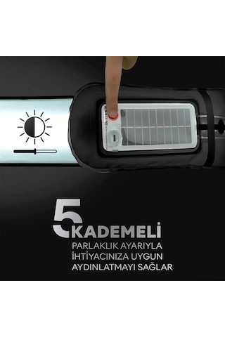 Zmr Zmr-385 Katlanır Şişirilebilir Beyaz Ledli Aydınlatma Tüpü Usb Ve Güneş Enerjisi Şarjlı Armatür