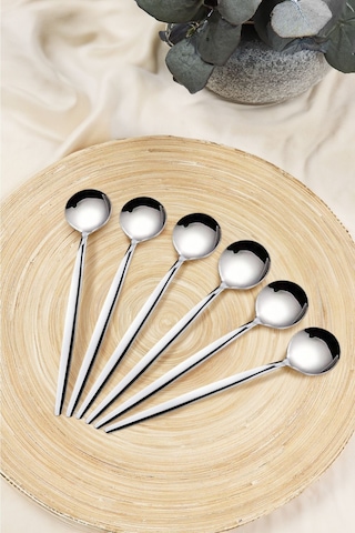 Kitchen Life Paris 6'lı Paslanmaz Çelik Tatlı Kaşığı - 18/10 Stainless Steel