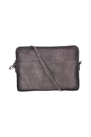 Bloomsleeve Leeds 16" Ash Gray Hakiki Deri Laptop & Tablet Kılıfı Gri