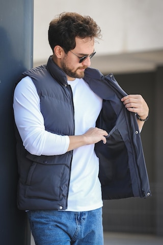 Octave Suya Dayanıklı Kapaklı Cepli Etiket Detaylı Dik Yaka Erkek Şişme Yelek Füme