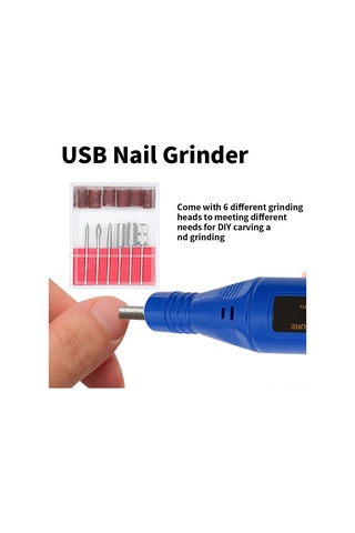 Xindoker Usb Güçlü Mini El Taşlama Makinesi - Tırnak, Taş Ve Gravür İşlemleri İçin Hız Ayarlı Pratik Alet, Mavi