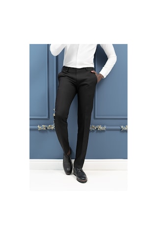 Ecer Slimfit Mevsimlik Fermuar Kapamalı Yan Cepli Kumaş Pantolon Siyah