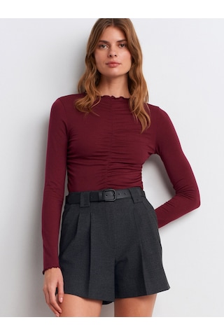 Dilvin 32112 Büzgülü Top-bordo Bordo