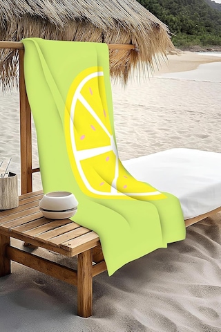 Dijital Baskı Plaj Deniz Havlusu Limon Desenli Peştamal Hvl0162 Diğer