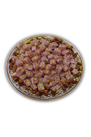 Narlı Antep Fıstıklı Çifte Kavrulmuş Lokum Helal-vegan-glütensiz-jelatinsiz 1000 Gr. 1 Kg.