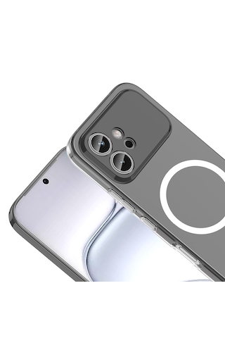 Honor 600 5g Kamera Korumalı M-safe Şarj Özellikli Şeffaf Pürüzsüz Darbe Emici London Sert Pc Kapak