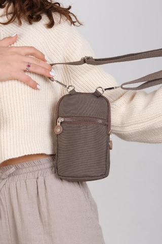 Baginn Klinkır Kumaş Mini Çapraz Askılı Kadın Cep Telefonu Çantası Mini Cüzdan Çanta 20 10 Cm Su İtici Kahverengi
