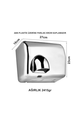Sensörlü El Ve Yüz Kurutma Makinesi Abs Krom Kaplama 2500 W 2 Yıl