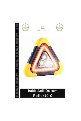 Reflektör Solar Led Güneş Panelli Powerbank Şarjlı Katlanabilir Trafik Işıklı Acil Durum Reflektör