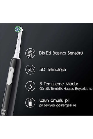 Oral-B Pro Series 1 Elektrikli Diş Fırçası Siyah - Mavi 2 Adet + 2 Diş Fırçası Başlığı