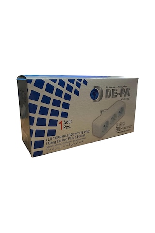 De-pa Üçlü Topraklı Golyat Fiş Priz Çoğaltıcı / 220v 16a Güçlü Ve Güvenli Priz Dönüştürücü / Toprakl