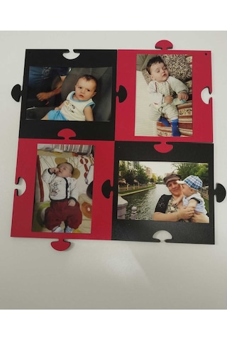 Çerçeve Puzzle Şeklinde 4 Resimli Şık Ve Kaliteli Mdf