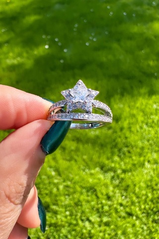 Silver Çift Sıra Yıldız Yüzük Silver