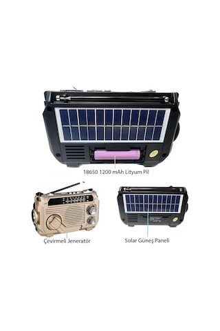 Puxing Px-777 Solar Güneş Panelli Portatif Analog Radyo