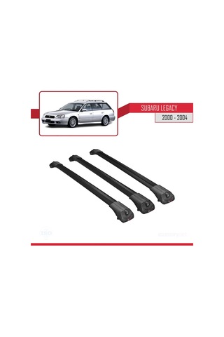 Subaru Legacy 2000-2004 Arası İle Uyumlu Ace-1 Ara Atkı Tavan Barı Siyah 3 Adet Bar