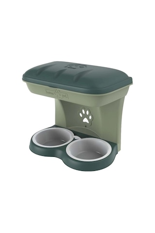 Bama Duvara Asılan Mama Standı Yeşil 48x27x42h Köpek Ve Kedi Mama Askısı