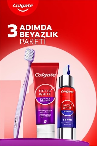 Optic White Purple Beyazlatıcı Set Diş Macunu 75 Ml +purple Serum 40 Ml+gentle Clean 2+1 Diş Fırçası