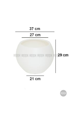 Biçiçek Küre Saksı 37 Cm Beyaz
