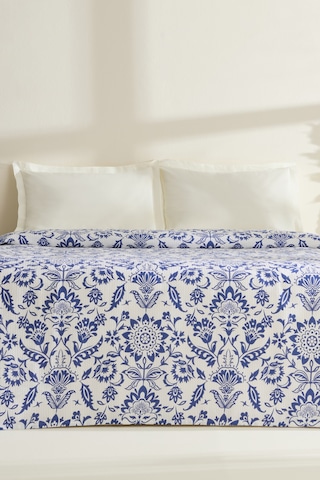 Karaca Home Sven %100 Pamuk Çift Kişilik Tek Pike Mavi Mavi