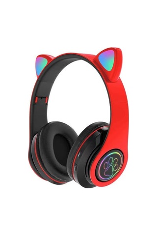 Fortunelane Siyah B39 Kedi Kulaklıklı Bluetooth Kulaklık, Led Işıklı, Kablosuz, Şık Tasarım, Yüksek Kalite Materyal