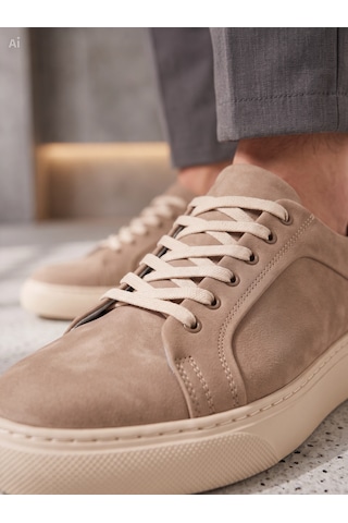 Whiteface Stilist Store Erkek Kum Rengi Hakiki Deri Casual Günlük Ayakkabı Sneaker