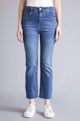 Defacto Crop Flare Fıt Yüksek Bel Bilek Boy Jean Yıkama Efektli Mavi Pantolon G2217ax26aunm28 Mavi-nm28